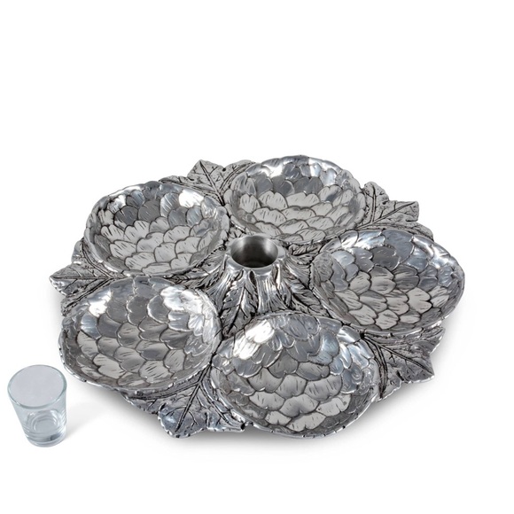 Brand new with box ARTICHOKE 5 SECTION SNACK TRAY - Picture 3 of 6